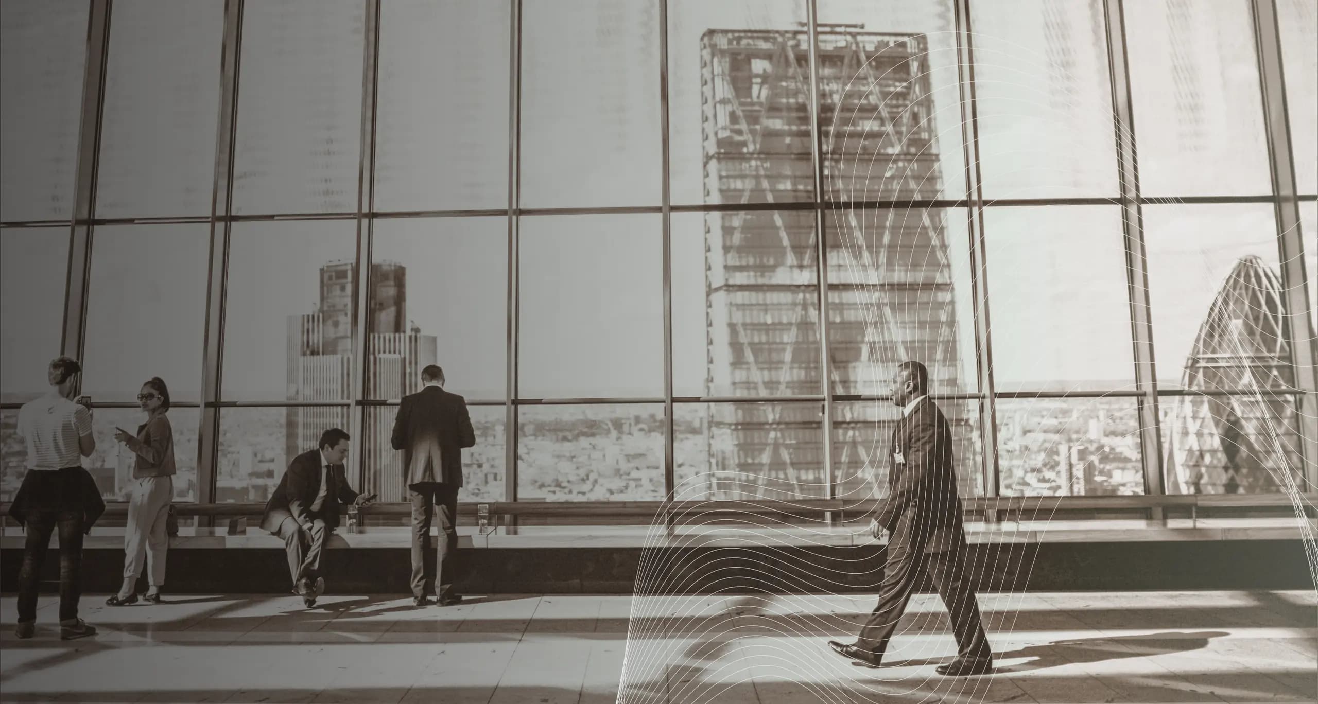 Risk management professionals collaborating in a modern office